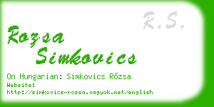 rozsa simkovics business card